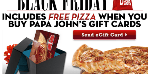 Papa John’s: FREE Large 1-Topping Pizza with Every $25 Gift Card Purchase (Through 12/31)