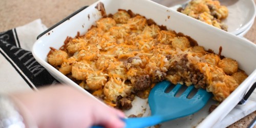 Cheesy Tater Tot Casserole is the Best Frugal Comfort Food Recipe!