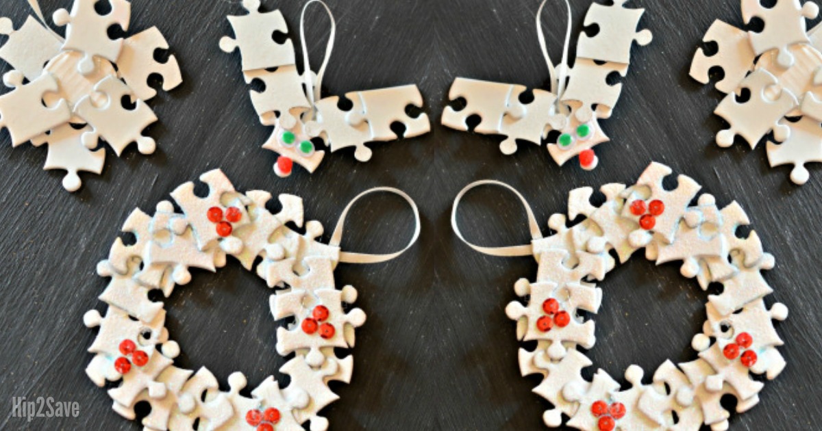 Handmade Puzzle Piece Ornaments (Holiday Craft)