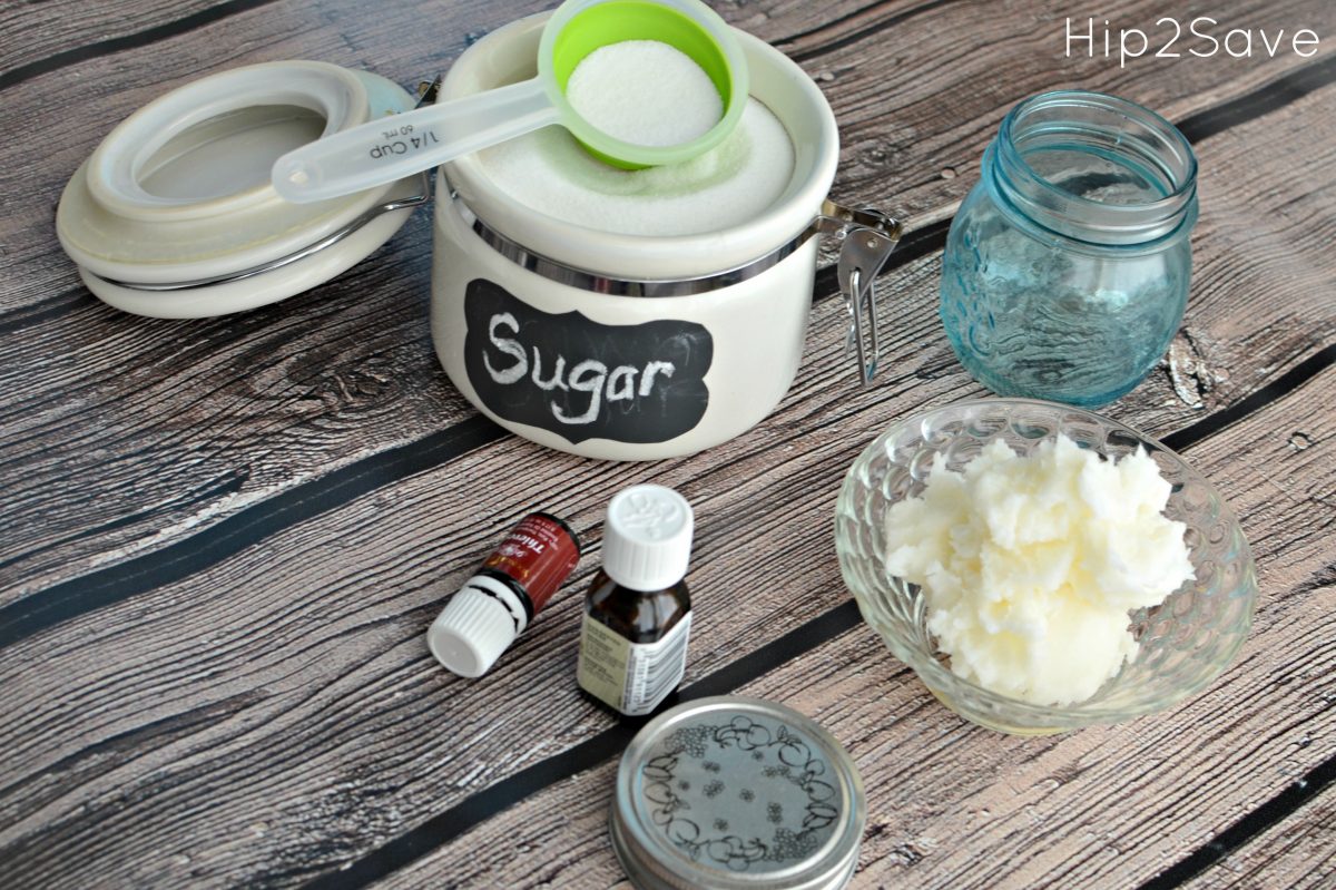 Homemade sugar scrub with just coconut oil and sugar