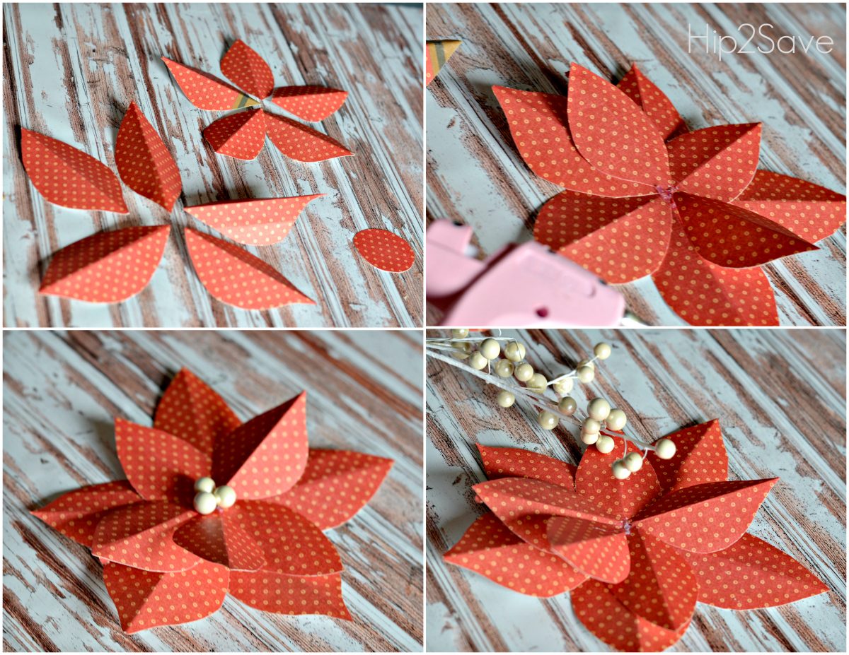 How to make an easy paper poinsettia flowerHip2Save