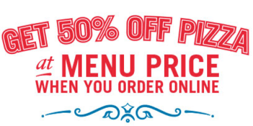 Domino’s: 50% Off Online Menu Price Pizza Orders (Facebook)