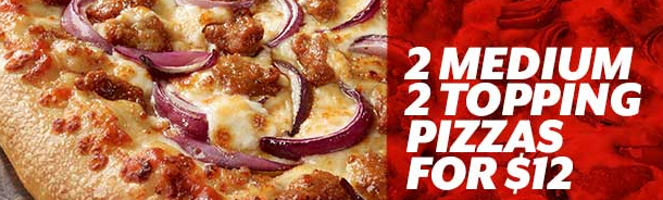 Pizza Hut: 2 Medium 2-Topping Pizzas Only $12 (Today Only!)