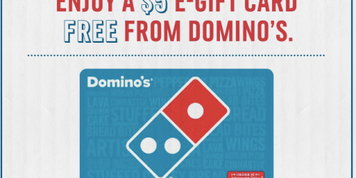 FREE $5 Domino’s eGift Card (Facebook – Working Again!)