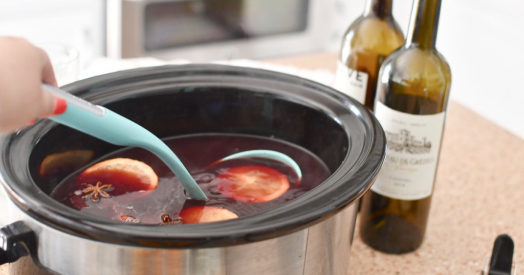 slow cooker with mulled wine