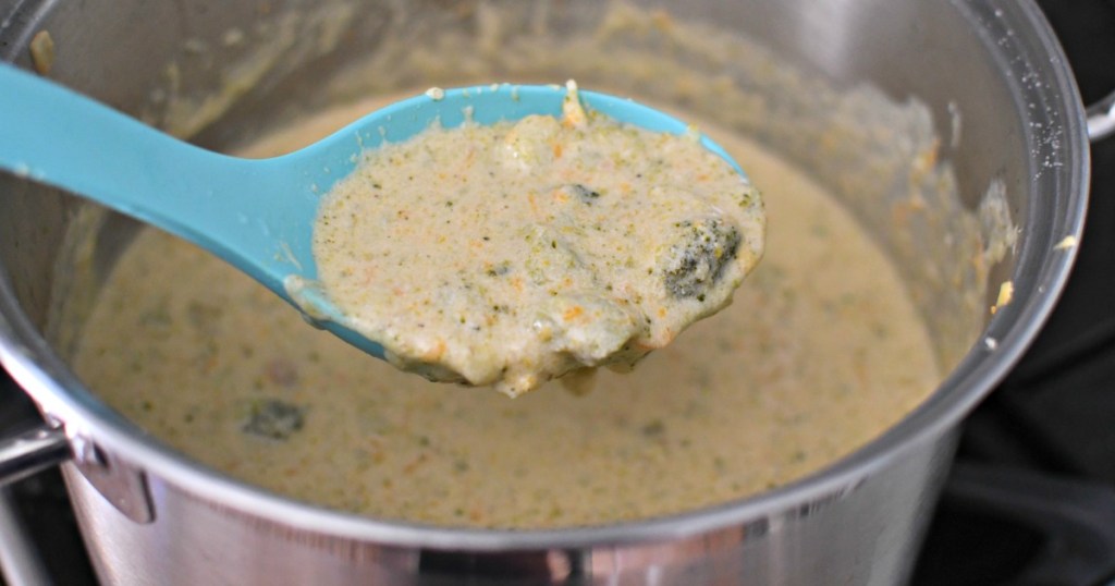 spoonful of broccoli cheddar soup