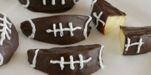 Chocolate Dipped “Football” Sliced Apples