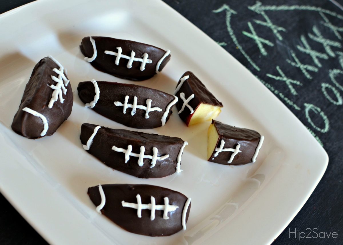 Chocolate Dipped Football Apples
