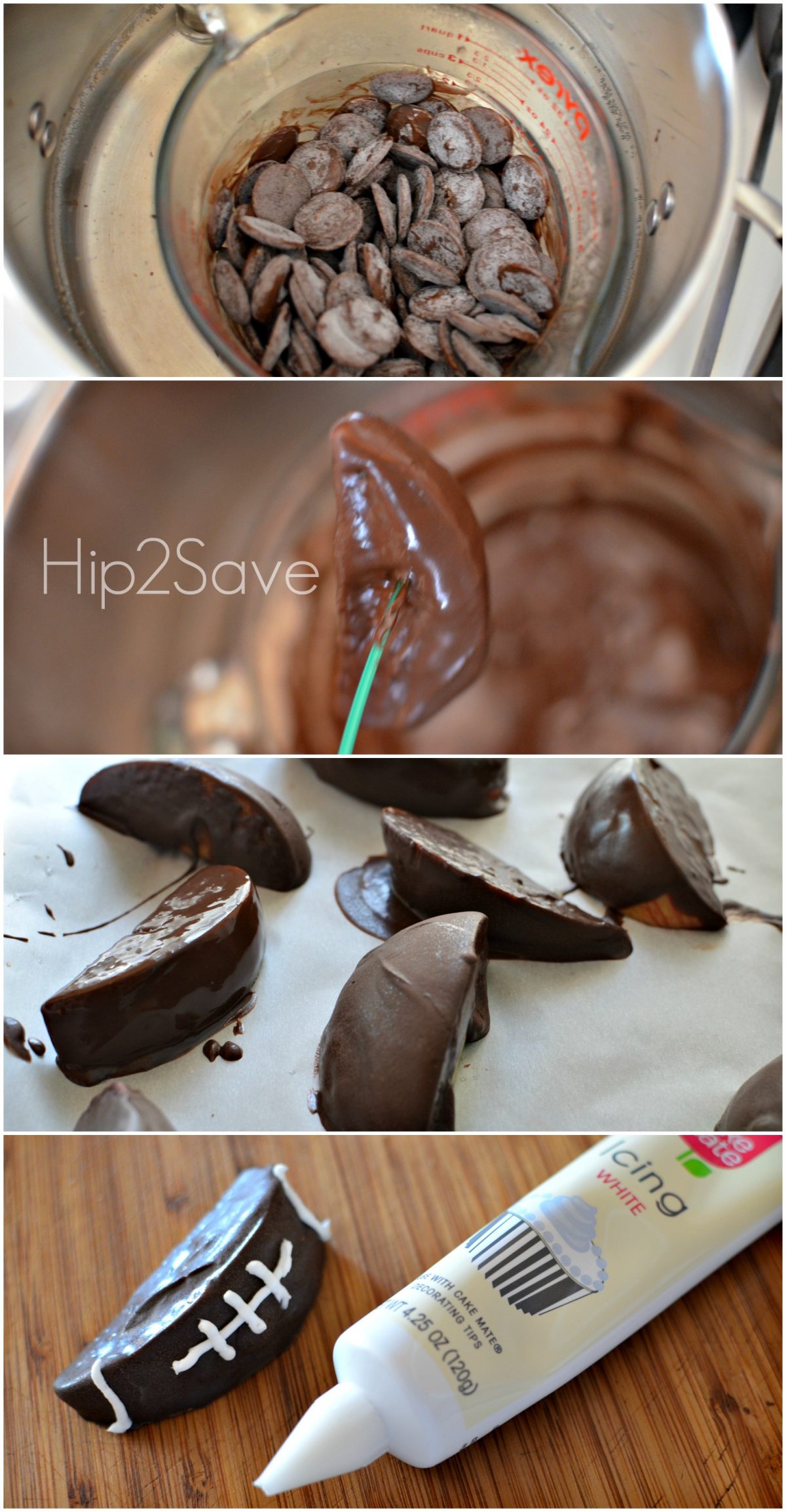 How to make chocolate dipped apple football Hip2Save