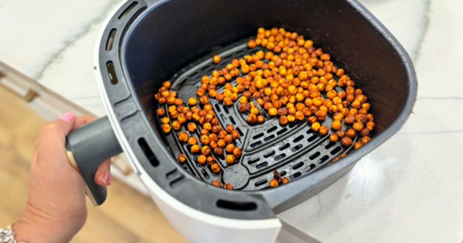 roasted chickpeas in an air fryer