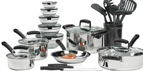 Sears.com: Essential Home 25-pc Cookware Set $49.99 (Reg. $89.99!) + Earn $20 in Points