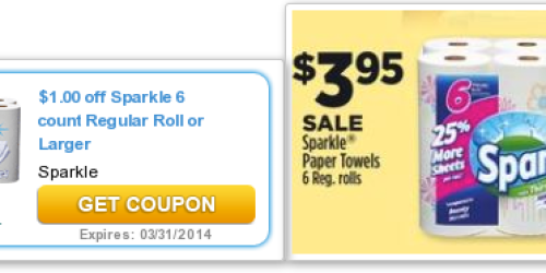 Dollar General: New $0.50/1 Sparkle Paper Towels Store Coupon = Even Sweeter Deal (Only $0.41 Per Roll!)