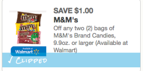 New $1/2 ANY Bags of M&M’s Candies 9.9oz or Larger Coupon = Only $1 Per Bag at CVS Through 1/18 + More