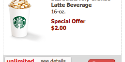 Safeway Just for U: Possible Starbucks Cafe Offer for ANY Grande Latte Beverage Just $2 (Valid Through 2/2)