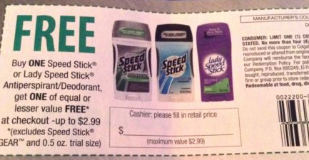Heads up – Buy 1 Get 1 Free Speed Stick or Lady Speed Stick Coupon ...