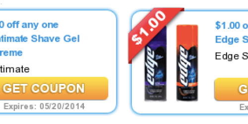 High Value $1/1 Skintimate Shave Gel & $1/1 Edge Shave Gel Coupons = Great Deal at Target