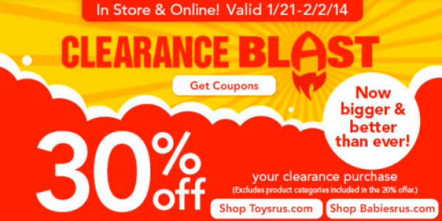 ToysRUs & BabiesRUs: Extra 30% Off Clearance + 20% Off Clearance Gear & Infant Furniture Purchase + More