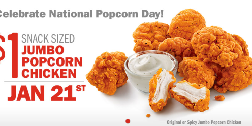 Sonic Drive In: $1 Snack Sized Jumbo Popcorn Chicken (Today Only!)