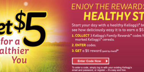 Kellogg’s Family Rewards Members: FREE $5 Check with the Purchase of 3 Participating Cereals