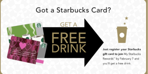 Starbucks: Free Drink for New Starbucks Rewards Program Members (Register Card by February 7th!)