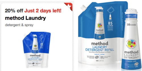 Target: 20% Off Method Laundry Detergent Cartwheel Offer (+ Stackable Manufacturer’s Coupon)