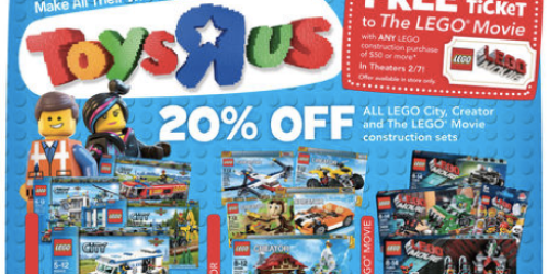 ToysRUs: FREE Movie Ticket to The LEGO Movie w/ LEGO Construction Sets Purchase of $50 or More