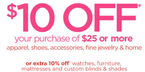 JCPenney: $10 Off $25 Apparel, Shoes, Accessories + More In-Store Coupon (Includes Clearance Items!)