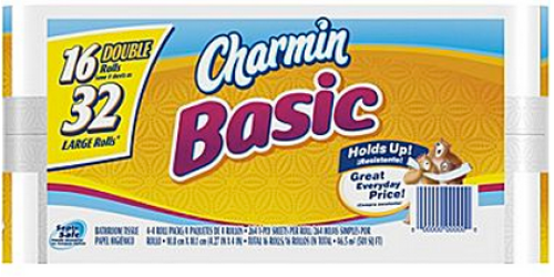 Staples.com: 64 Double Rolls Charmin Basic Bath Tissue Only $22.96 Shipped = Only 18¢ Per Single Roll