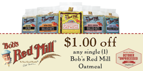 Rare $1/1 Bob’s Red Mill Oatmeal Coupon