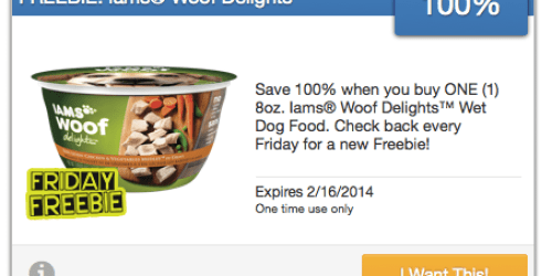 SavingStar: Get 100% Back When You Buy Iams Woof Delights Wet Dog Food (Thru 2/16 Only)