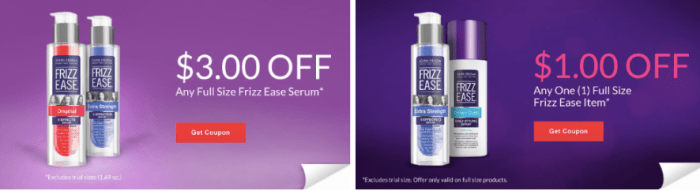 Rite Aid: New John Frieda Frizz Ease Store Coupons (Facebook ...