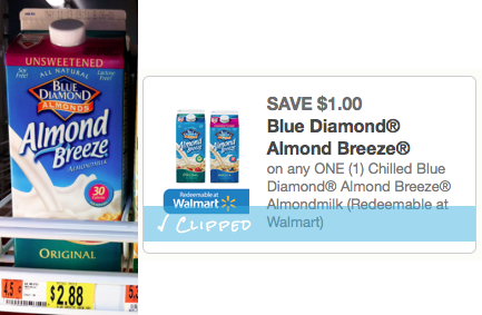 $1/1 Chilled Blue Diamond Almond Breeze Almondmilk Coupon (Reset ...