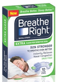 Request 2 FREE Breathe Right Extra Clear Nasal Strips