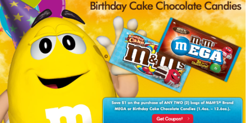 CVS: New $1/2 M&M’s MEGA or Birthday Cake Candies Store Coupon = Only 18¢ Each (Starting 3/2)