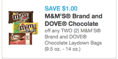 New $1/2 M&M’s Brand and Dove Chocolate Bags Coupon = Nice Deals at CVS, Walgreens & Rite Aid