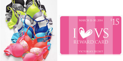 Victoria’s Secret: Free $15 Reward Card w/ Purchase of 2 Bras (+ Free Secret Reward Card w/ any $10+ Purchase)