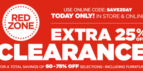 JCPenney.com: Extra 25% Off Red Zone Clearance Items Today Only = Great Deals on Clothing + More
