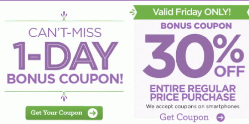 Michaels: 30% Off Entire Regular-Priced Purchase Coupon (Valid Today Only)