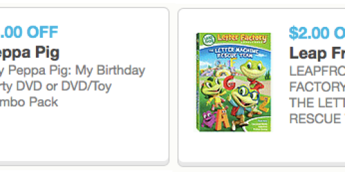 New $3/1 Peppa Pig DVD Coupon & $2/1 LeapFrog Letter Factory Adventures Game Coupon