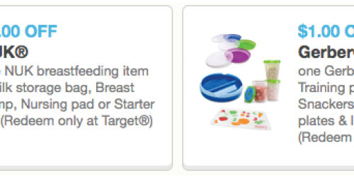 Target: New $1/1 NUK Breastfeeding Item & $1/1 Gerber Graduates Tableware Products Coupon