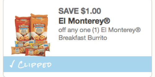 $1/1 El Monterey Breakfast Item Coupon (Reset!) = FREE Single Breakfast Burrito at Walmart