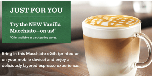 Starbucks: *HOT* FREE Vanilla Macchiato