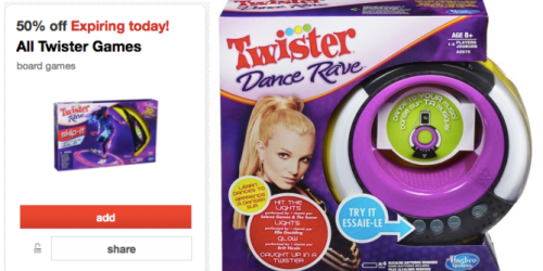 Target Cartwheel: 50% Off All Twister Games Today Only = Twister Dance Rave Game As Low As $7.49!