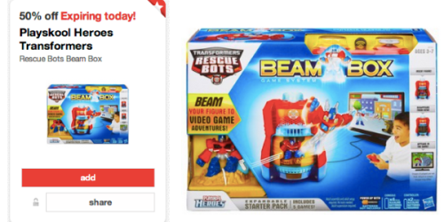 Target Cartwheel: 50% Off Playskool Heroes Transformers Rescue Bots Beam Box (Today Only!)