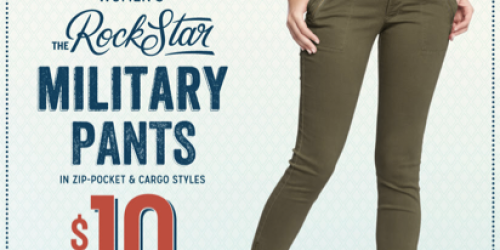 Old Navy: Women’s Rockstar Military Pants Only $10 – $34.94 Value (In-Store Only and Today Only)