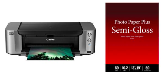 Canon PIXMA PRO-100 Professional Photo Inkjet Printer + Photo Paper