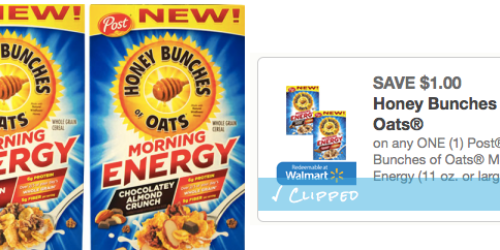 Target: Post Honey Bunches of Oats Morning Energy Cereal Only $0.55 (after Coupon Stack)
