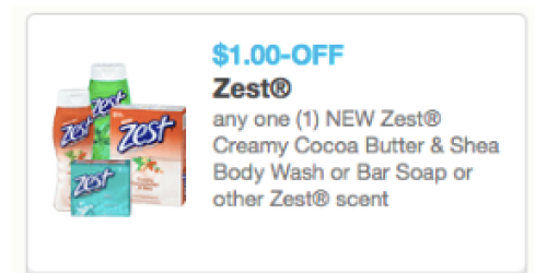 $1/1 Zest Body Wash or Soap Coupon (No Size Exclusions!) = FREE at Dollar Tree & Walmart
