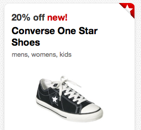 Target: 20% Off Converse One Star Shoes Cartwheel Savings Offer (+  Stackable Store Coupon)