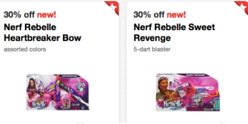 Target: New 30% Off Nerf Rebelle Cartwheel Offers = Rebelle Heartbreaker Bow Only $6.19 (Reg. $15.99!)